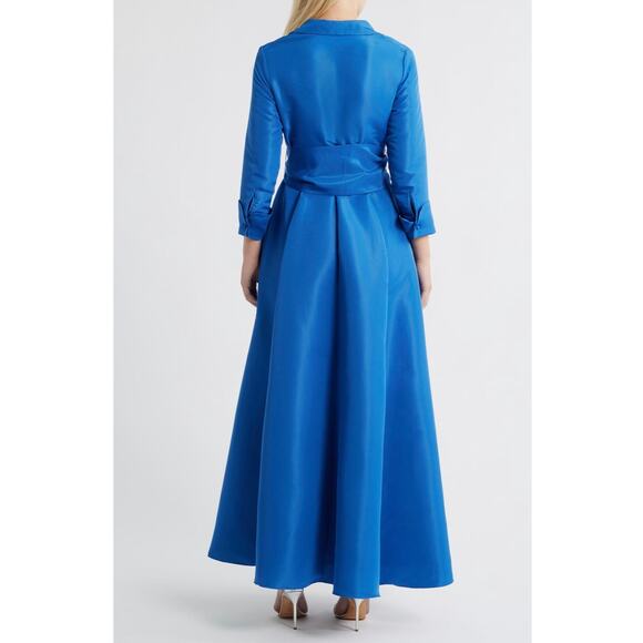 Betsy & Adam Ocean Blue Taffeta Gown - Size 16 - Picture 2 of 6